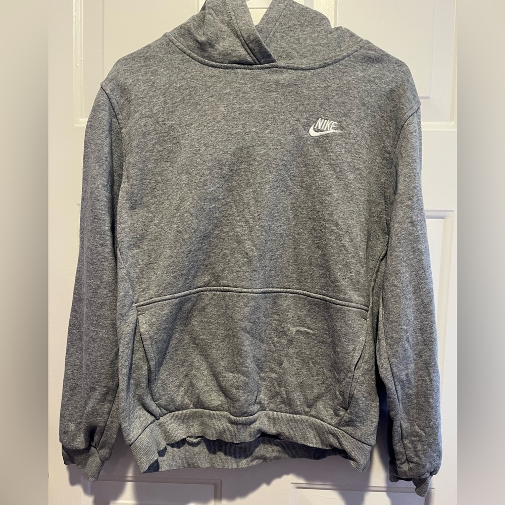 Nike Heather Gray Hoodie Sweatshirt, Big Kids size XL